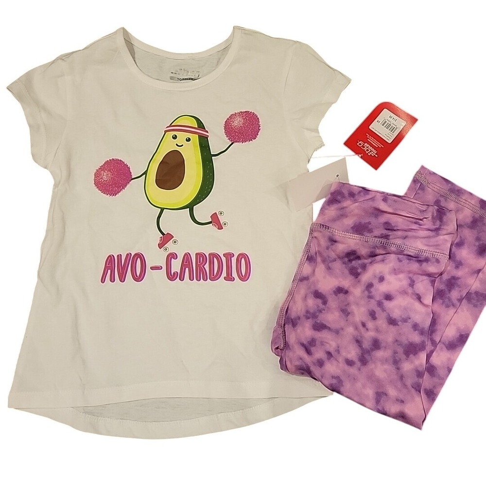 BCG‎ Girl's 5/6 Avo-Cardio Avocado Exercise Outfit Set Top & Leggings GYM NWT